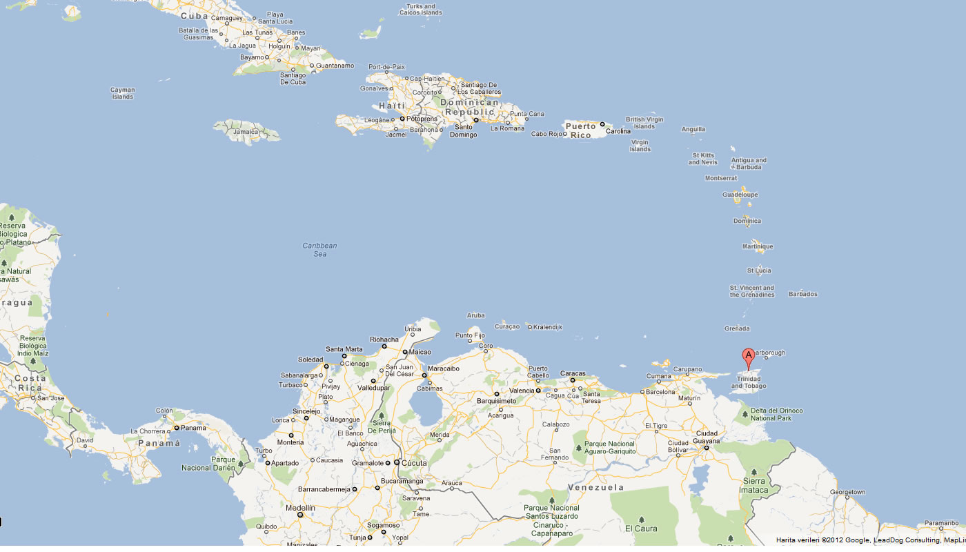 carte du Trinite et Tobago caraibes mer